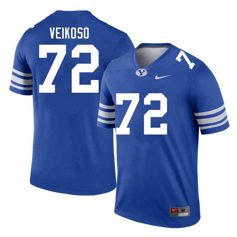 Men #72 Sione Veikoso BYU Cougars College Football Jerseys Sale-Royal